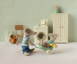Preview: Szene mit Maileg Maileg kleiner Bruder Maus mit Tasche