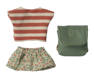 Preview: Gewand und grüner Rucksack von Maileg Maus große Schwester