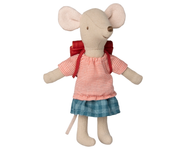 Große Schwester Maus mit Tasche
